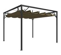 vidaXL Tuinprieel met uittrekbaar dak 180 g/mÂ² 3x3 m taupe312220 Taupe G