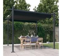 Vidaxl Tonnelle De Jardin Avec Toit Rétractable 3x3 M Anthracite