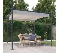 Vidaxl Tonnelle De Jardin Avec Toit Rétractable 3x3 M Crème