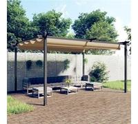 Vidaxl Tonnelle De Jardin Avec Toit Rétractable 4x3 M Taupe