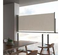 vidaXL Auvent Latéral Rétractable de Patio 100x300 cm Blanc Cassé Brise-vent 45185