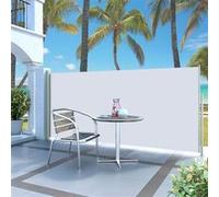 Tuinscherm uittrekbaar 140x300 cm crÃme317875