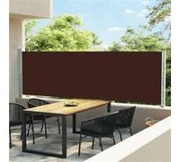 Vidaxl Auvent Latéral Rétractable De Patio 140x600 Cm Marron Blanc