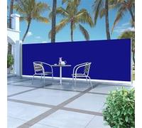 Auvent Latéral Rétractable de Patio Ecran de Jardin Ecran d'Intimité Terrasse Balcon Extérieur Résistance aux UV 160x500 cm Bleu