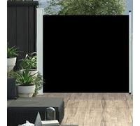 vidaXL Auvent Latéral Rétractable de Patio Ecran de Jardin Ecran d'Intimité Terrasse Balcon Extérieur Résistance aux UV 170x300 cm Noir Noir