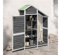 Vidaxl Abri À Outils De Jardin Gris 120x53,5x170 Cm Bois Massif Pin