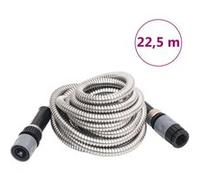 vidaXL Tuinslang met sproeikop 0,6'' 22,5 m roestvrij staal zilver154512 G