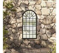 vidaXL Tuinspiegel 90x45 cm ijzer zwart318348 Noir G