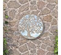 Miroir de Jardin Noir 60x2,5 cm Fer Rond Utilisation Extérieure Patio vidaXL