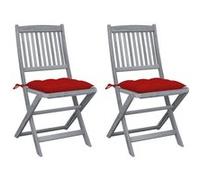 Tuinstoelen 2 st inklapbaar met kussens massief acaciahout3064557