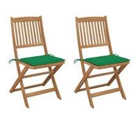 Lot de 4 Chaises Pliables de Jardin avec Coussins Siège Bois d'Acacia vidaXL