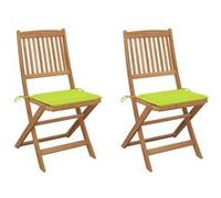 vidaXL Tuinstoelen 2 st inklapbaar met kussens massief acaciahout3064655 G