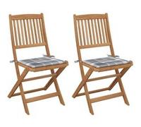 Vidaxl Chaises Pliables De Jardin 2 Pcs Avec Coussins Bois D'acacia