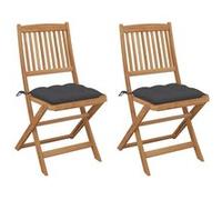 Vidaxl Chaises Pliables De Jardin 2 Pcs Avec Coussins Bois D'acacia