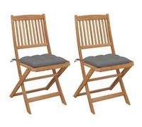 Tuinstoelen 2 st inklapbaar met kussens massief acaciahout3064660