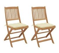 Vidaxl Chaises Pliables De Jardin 2 Pcs Avec Coussins Bois D'acacia