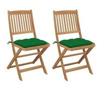 Vidaxl Chaises Pliables De Jardin 2 Pcs Avec Coussins Bois D'acacia
