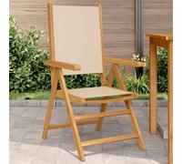 vidaXL Tuinstoelen 2 st massief acaciahout en stof beige367660 Beige G
