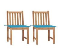 Tuinstoelen 2 st met kussens massief teakhout3062920