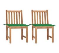 vidaXL Tuinstoelen 2 st met kussens massief teakhout3062921 Bois G