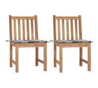 Vidaxl Chaises De Jardin 2 Pcs Avec Coussins Bois De Teck Massif