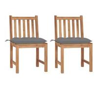 Tuinstoelen 2 st met kussens massief teakhout3062932