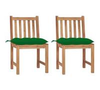 Tuinstoelen 2 st met kussens massief teakhout3062936