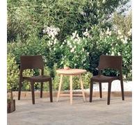 Vidaxl Chaises De Jardin 2 Pcs Moka Polypropylène