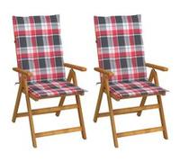 vidaXL Tuinstoelen 2 st verstelbaar met kussens massief acaciahout3064072 G