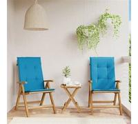 Tuinstoelen 2 st verstelbaar met kussens massief teakhout3196437