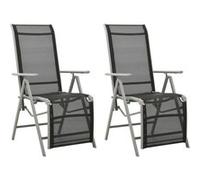 vidaXL Tuinstoelen 2 st verstelbaar textileen aluminium zilverkleurig312197 Argenté G