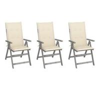 vidaXL Tuinstoelen 3 st verstelbaar met kussens massief acaciahout3064730 G
