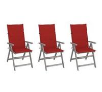 vidaXL Tuinstoelen 3 st verstelbaar met kussens massief acaciahout3064734 G