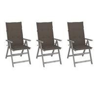 vidaXL Tuinstoelen 3 st verstelbaar met kussens massief acaciahout3064736 G