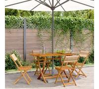 Vidaxl Chaises De Jardin Pliantes Lot De 4 Beige Bois D'acacia Massif