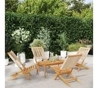 Tuinstoelen 4 st inklapbaar massief acaciahout beige3214634