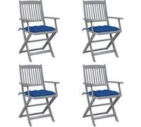 vidaXL Tuinstoelen 4 st inklapbaar met kussens massief acaciahout3064534 G