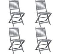 Vidaxl Chaises Pliables D'extérieur 4 Pcs Avec Coussins Bois D'acacia