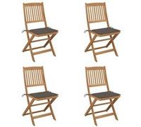Vidaxl Chaises Pliables De Jardin 4 Pcs Avec Coussins Bois D'acacia