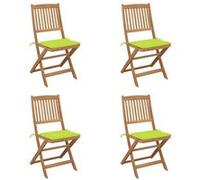 Vidaxl Chaises Pliables De Jardin 4 Pcs Avec Coussins Bois D'acacia