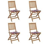 vidaXL Tuinstoelen 4 st inklapbaar met kussens massief acaciahout3064684 G