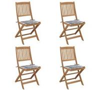 Vidaxl Chaises Pliables De Jardin 4 Pcs Avec Coussins Bois D'acacia