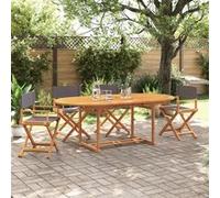 vidaXL Tuinstoelen 4 st inklapbaar stof donkergrijs3208913 Gris foncé G