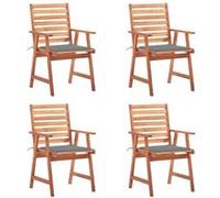 vidaXL Tuinstoelen 4 st met kussens massief acaciahout3078321 G
