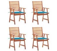 vidaXL Tuinstoelen 4 st met kussens massief acaciahout3078324 G
