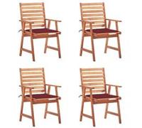 vidaXL Tuinstoelen 4 st met kussens massief acaciahout3078329 G