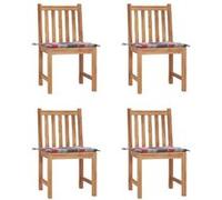 Vidaxl Chaises De Jardin 4 Pcs Avec Coussins Bois De Teck Massif