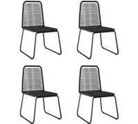 Tuinstoelen 4 st poly rattan zwart313112