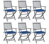 vidaXL Tuinstoelen 6 st inklapbaar met kussens massief acaciahout3065432 G