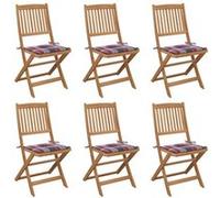 vidaXL Tuinstoelen 6 st inklapbaar met kussens massief acaciahout3065501 G